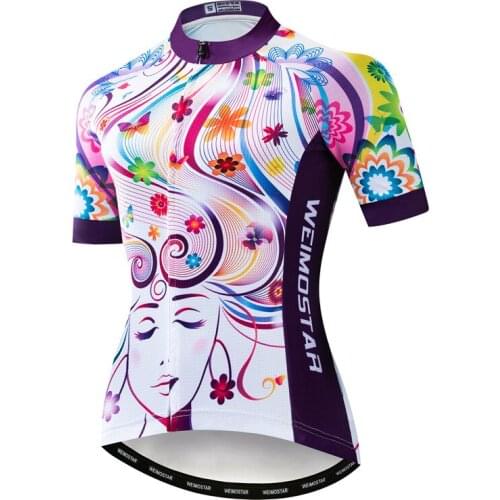 Weimostar Brand Women Cycling Jersey Short Sleeve Anti-UV Racing Sport Bicycle Clothing Ropa CIclismo Quick Dry MTB Bike Jersey