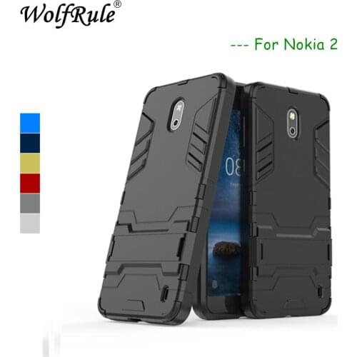 WolfRule For Phone Case Nokia 2 Cover Soft Silicone + Hybrid Plastic Kickstand Case For Nokia 2 Case For Nokia 2 Nokia2 5.0"