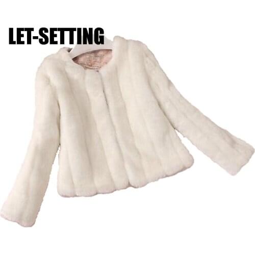 LET-SETTING Winter coat new Korean rabbit fur Leather grass plush fur coat large size women coat