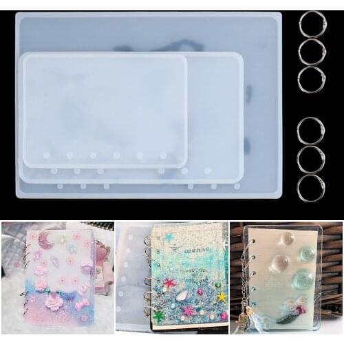 1PC A5 A6 A7 Notebook Cover Resin UV Epoxy Molds Jewelry Making Tools DIY Handmade Transparent Crystal Silicone Casting Mold