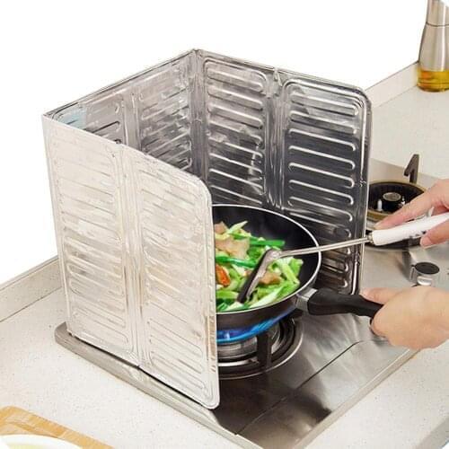 1pcs Anti Splatter Shield Guard Divider Splash Proof Baffle Tool Kitchen Cooking Frying Pan Oil Screen Cover Gas Stove