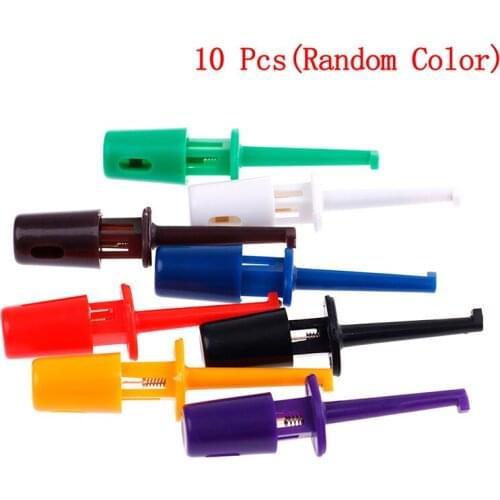 10PCS Mini Single Test Hook Clips Test Probes For Electronic Testing IC Grabber Large Round Crocodile Clips Hook Test Clips
