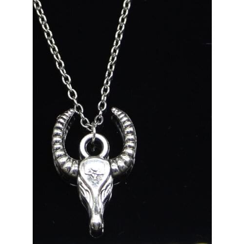 20pcs New Fashion Necklace 29x20mm bull ox head Pendants Short Long Women Men Colar Gift Jewelry Choker