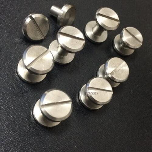 3/4/5/6/7/8MM Stainless Steel FLAT Button Stud Chicago screws Rivet Screws Belt Buttons Studs Leather Craft DIY Head Dia.8MM