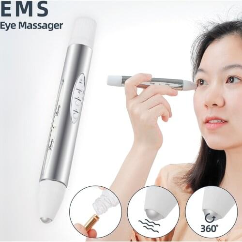 4 Gears EMS Eye Massager Micro-Current Heating Therapy Eyes Massage Anti-Wrinkle Dark Circle Removal Facial Skin Care Device