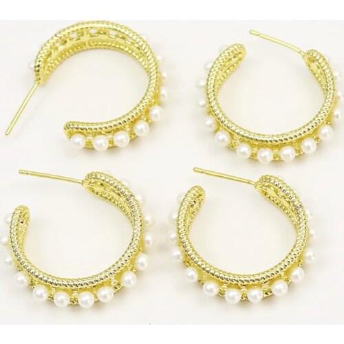 6Pairs Pearls Hoop earrings elegant Pearls Hoop earrings women Drop earrings Gift for women jewelry 8478