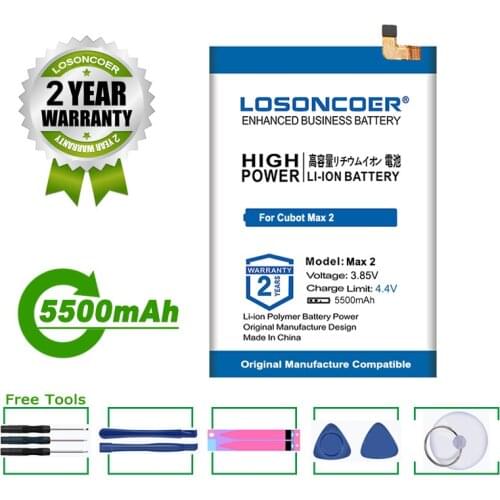 LOSONCOER Battery 5500mAh For Cubot Max 2