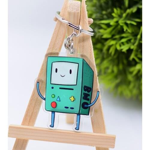 1pcs Finn and Jack Keychain Cute Double Sided Anime Key Chain Pendant Acrylic Anime Accessories Cartoon Key Ring DBS1P