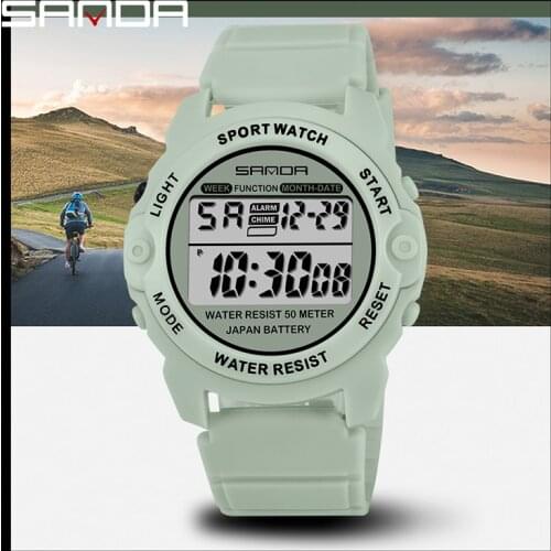 Brand SANDA Digital Watch Fashion Sport Stopwatch Wristwatch Luxury Shockproof Luminous Clock Women Mens Watches For Gift Hour