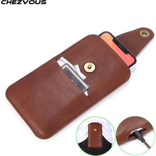 Genuine Leather Smartphone Pouch Belt Clip Holster Case for iPhone 11 11pro max 7 8 6 plus XR X XS MAX Waist Bag 4.7-6.5'' Slim