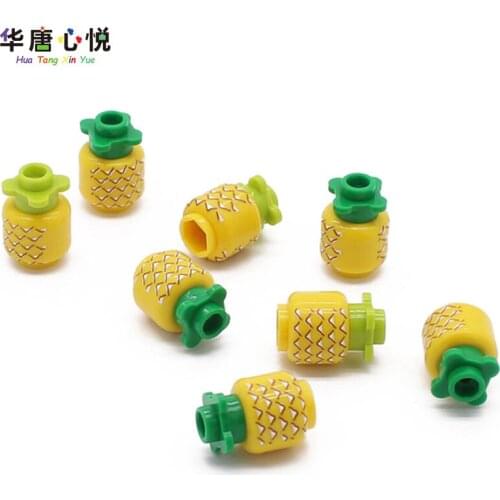 City Food Series Pineapple 10PCS Assembly Accessories Decoration Building Blocks Educational Toy Childs Gift Cities Foods Model