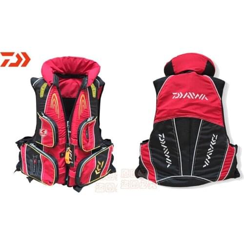 DAIWA Caution Reflected Light Life Vest Fishing Life Jacket DAWA High Buoyancy Sea Life Jacket 120 Kg Multi-pocket Life Jacket