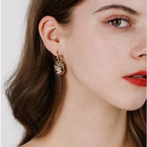 Dara New Red Women Drop Earrings Cute Fashion Animal Zinc Alloy