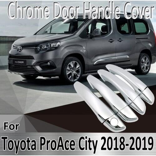 For Toyota ProAce City Verso 2018 2019 2020 Styling Stickers Decoration Chrome Door Handle Cover paint Refit Car Accessories