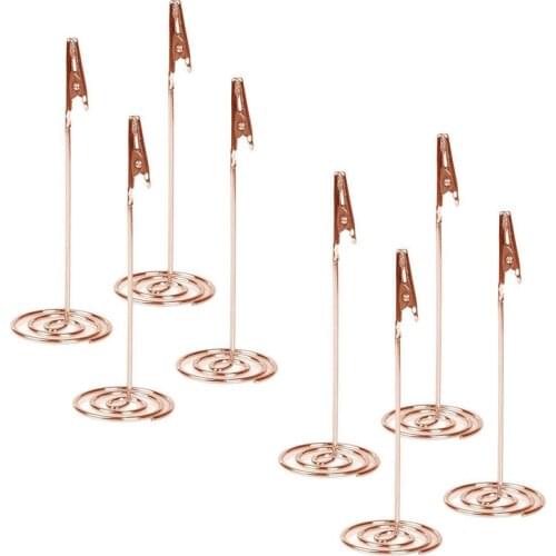 PPYY-Clip Holder Stand with Alligator Clasp for Pictures Card Paper Note Clips - 12pcs (Rose Gold)