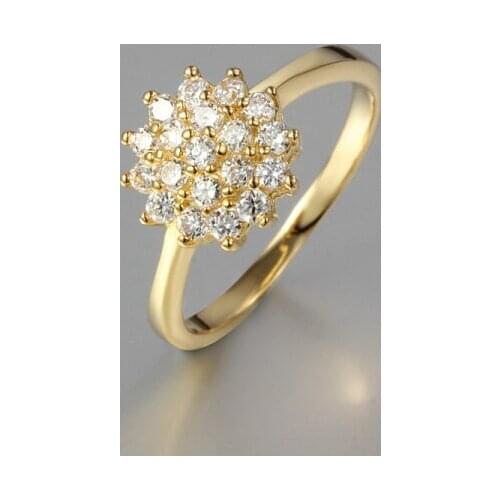 Hainon Cheap Gold Color Round Wedding Bands Ring Paved AAA Zircon High Quality Gift Jewelry Finger Ring