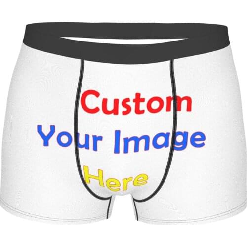 Customized Items Man DIY Picture Logo Image Men Boxer Pants Breathable Comfor Underpants 3D Print Plus Size XXL Dropshipping
