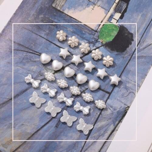 Imitation pearl retro flower bow love star beaded DIY handmade jewelry necklace accessory material