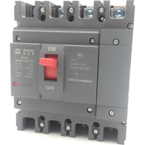 Compact mould case circuit breaker high breaking capacity 250A WGM3-250/4300 4poles