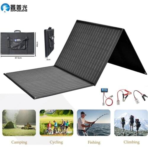 Foldable Solar Panel Kit 100W 200W 300W Monocrystalline Portable Folding Panels Solar Charger For Home RV 12V/24V Battery Charge