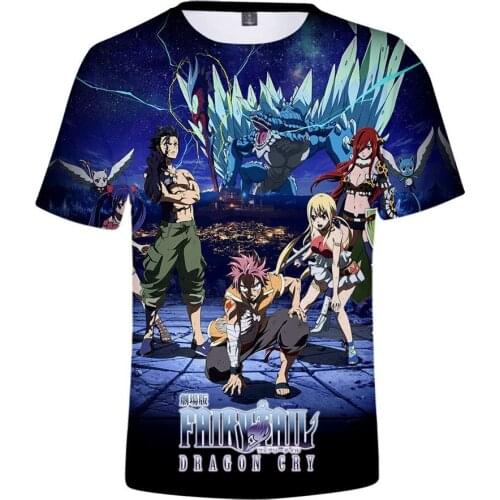 Hot Sale 3 to 16 Years Kids T Shirt Anime Fairy Tail 3D Print T-shirt Boys Girls Streetwear T Shirt Tee Children Tops Oversized