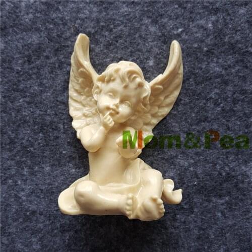 Mom&Pea 1463 Free Shipping Angel Mold Cake Decoration Fondant Cake 3D Mold Soap Mold Food Grade