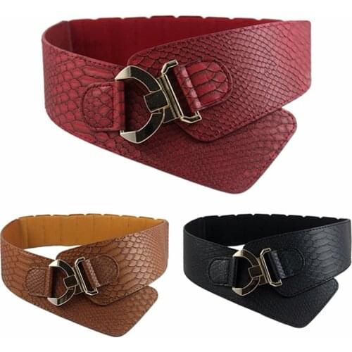 Fashionable womens Belt Retro Tight Chest Rocking Chair Fashion Wide Waist Belt Rivet Buckle Wide Dress Coat Belt