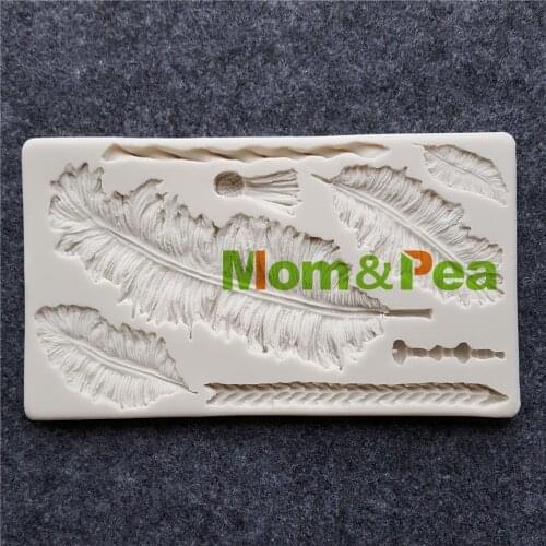 Mom&Pea MPB0038 Feathers Shaped Silicone Mold Cake Decoration Fondant Cake 3D Mold Food Grade