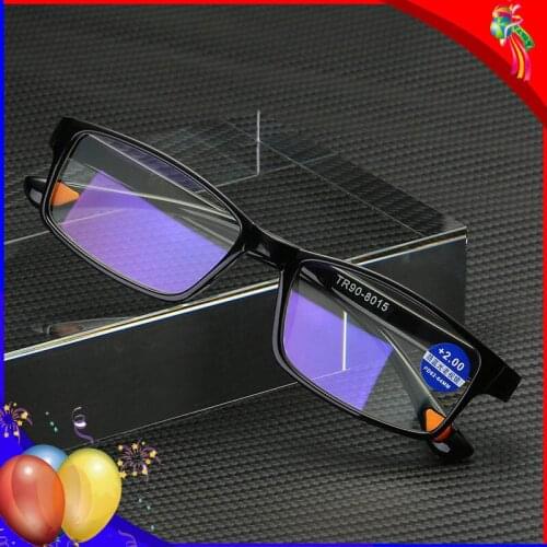 Blue Blocker Computer Glasses Anti Radiation TV Phone Reading Glasses For Parents Retro Rectangular Optical Frame Eyewear Men Wo