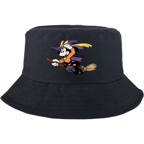 Disney Summer Mickey Mouse Reversible Bucket Hat Casual Fishing Hat Sunbonnet Colorful Panama Cap Outdoor Fashion Cartoon Gorros