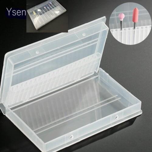 1PC 20 Holes Plastic Transparent Nail Drill Bits Acrylic Box Display Stand Container for 3/32" Bit Drill Exhibition Tool