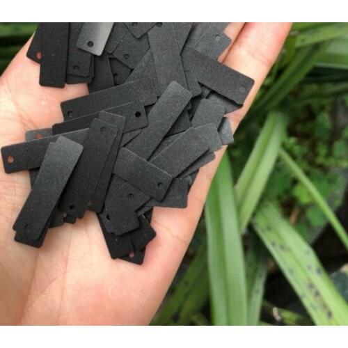 Sewing supplies 7*25mm rectangular single hole matte black sequins DIY beads rectangular ground black sequins