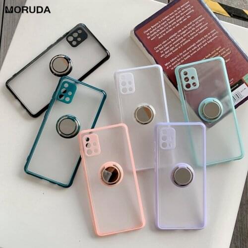 Shockproof Lens Protect Case For Samsung Galaxy A51 A71 A52 A72 A21S A50 A20 A30 A31 A32 A42 A02S A12 5G Ring Holder Stand Cover