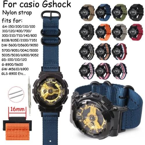 Nylon Watch Strap for Casio G-SHOCK Watch Band Fabric Wristband for Gshock GA-150 800 DW5600 6900 GD-110 G-8900 GW-M5610 GLS8900