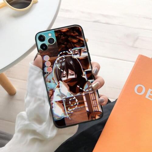 Attack on Titan Mikasa Ackerman silicone Phone Case FOR iPhone Se 6 6s 7 8 Plus X Xr Xs 11 12 Mini Pro Max Glass Cover Shell