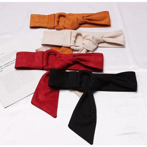 All-match Women Faux Suede Leather Belt Fashion Wide Waist Belt