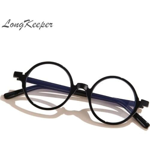 Vintage Round Anti Blue Light Blocking Glasses Men Women Small Decorative Eyeglasses Retro Black Leopard Gaming Nerd Okulary