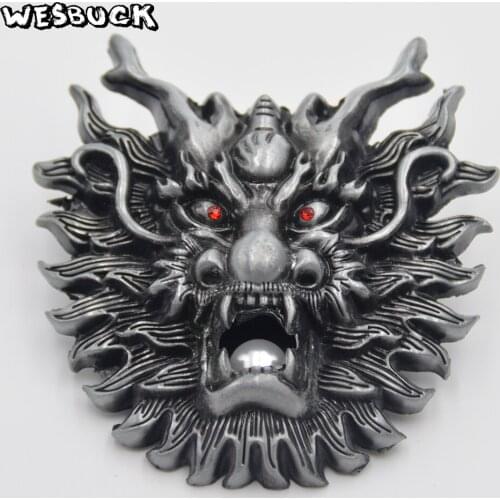 WesBuck Brand Meltal Cool Belt Buckls Dragon Head Western Cowboy Cowgirl Buckle
