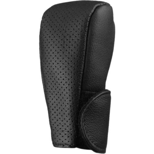 1Pcs Universal Black Synthetic Leather Car Auto/Manual Gear Shift Knob Protective Cover Gear Shift Collars Handbrake Grip Covers