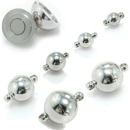 10pcs Magnetic Lobster Clasps Buckle Hook Round Ball for Bracelet Necklace DIY Jewelry Making Findings