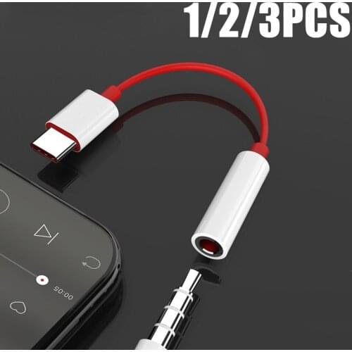 1/2/3pcs Type C To 3.5mm Earphone Adapter Jack Audio Aux Cable Converter for Oneplus 7 8 9 Universal Mobile Phone Adaptors Cord