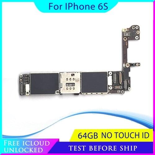 100% Original unlocked for iphone 6S 4.7inch Motherboard without Touch ID,64gb for iphone 6s Mainboard with Chips