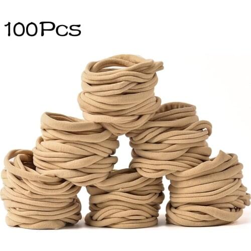 100pcs/lot Baby Girl Nylon Headband New Traceless Stretchy Thin Skinny Nylon Headbands For Kids Newborn Infant Hair Accessories