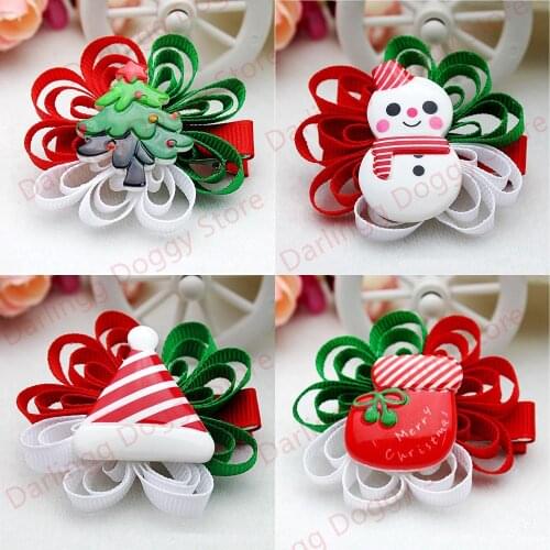 16PCS Cute Christmas Dog Cat Hair bows Dog Hair Clips Hairpins with Cute Resin Dog Hair Accessories Dog Grooming Pet Suppliers