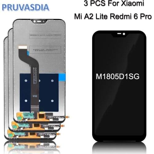 3 Piece Wholesale For Xiaomi Mi A2 Lite LCD Display Screen Replacement For Redmi 6 Pro LCD Touch Screen Digitizer Assembly