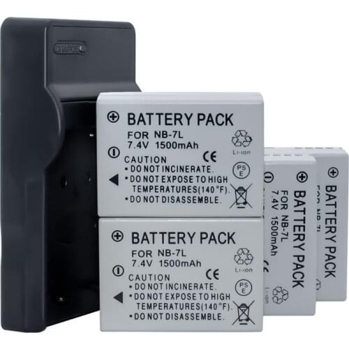 4pcs NB7L NB 7L Li-ion Battery + 1pcs Charger For Canon PowerShot G10 G11 G12 SX30 SX30IS Camera