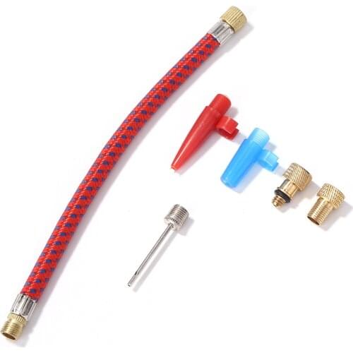 6pcs/set Bike MTB Wheel Inflatable Hose Needle Adapter Volleyball Basketball Valve Connector Pump Bicycle Repair Tools