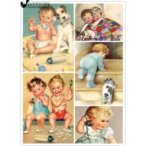 Diamond Painting Mosaic Baby 5D Diy Cute Characters Diamond Embroidery Childrens Hand-Mosaic Cross Stitch Gift Design Decor