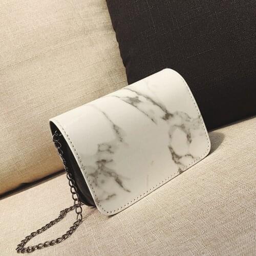 White Diagonal Cross Designer Bag Womens Bag 2021 Marble Pattern Shoulder Bag Lock Wild Jossenger Small Square Black