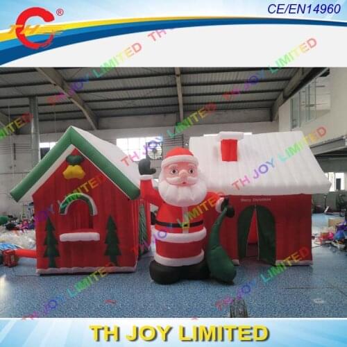 Free air ship to door!8m Santa Cluas house and 3m Santa Claus inflatable combo/inflatable Christmas decoration